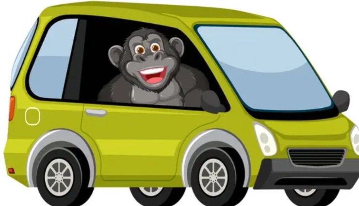 Illustrazione di gorilla in auto (Depositphotos foto) - www.rally.it