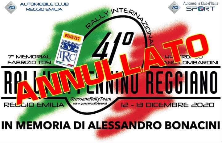Annullato il Rally Appennino Reggiano