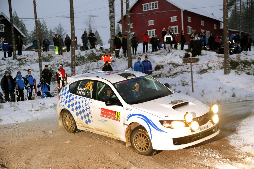 Linari e Arena al Rally Svezia con la Subaru Impreza Sti N15