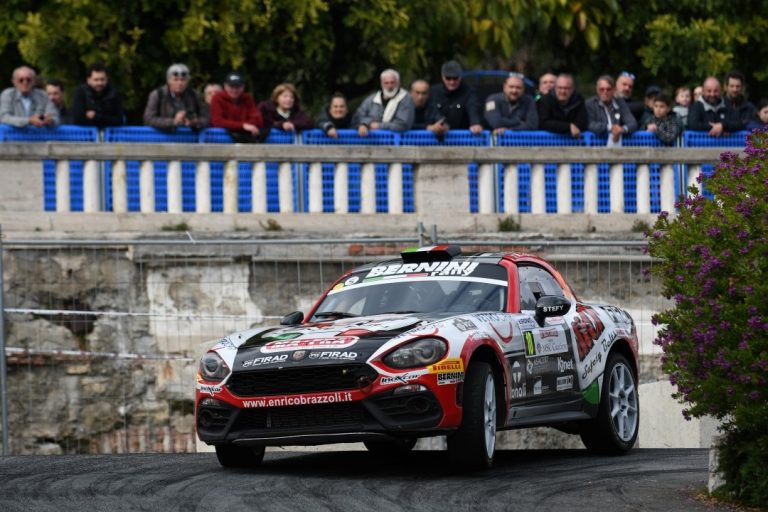 Brazzoli con l’Abarth 124 all’INA Delta Rally