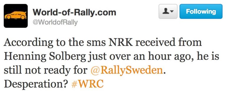 Henning Solberg incerto in Svezia?