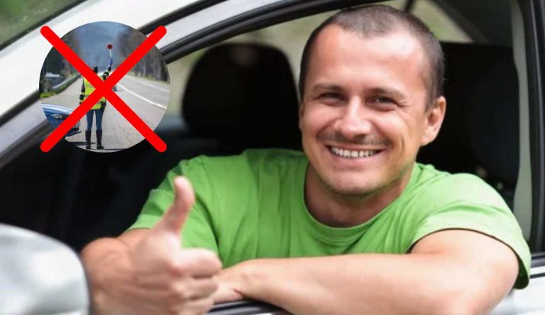 Uomo felice e posto di blocco (Depositphotos foto) - www.rally.it