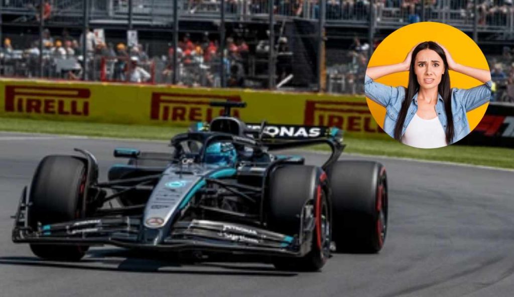 Monoposto e ragazza preoccupata